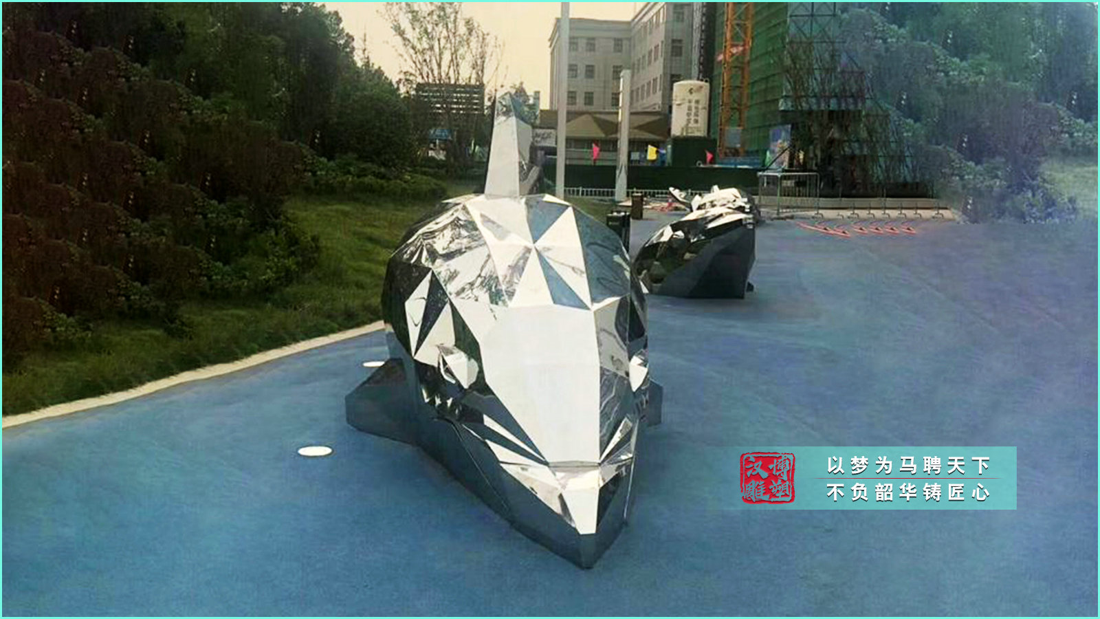 不锈钢镜面鲸鱼雕塑,大型城市园林景观,不锈钢雕塑厂家定制