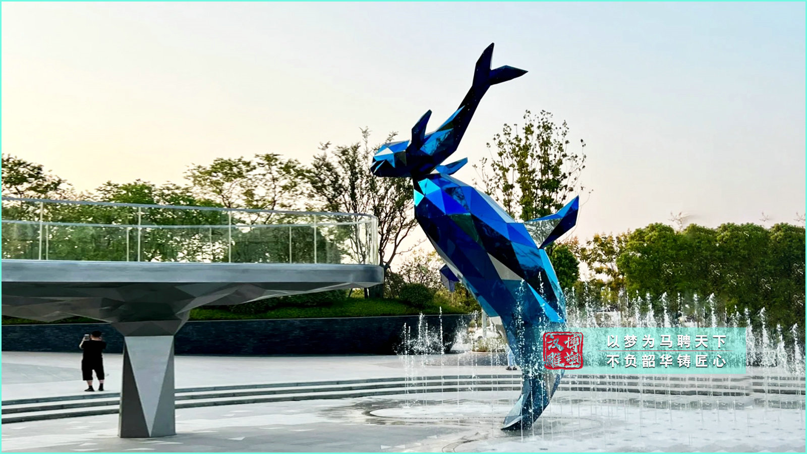 不锈钢块面鲸鱼雕塑,城市水景雕塑,景观艺术摆件