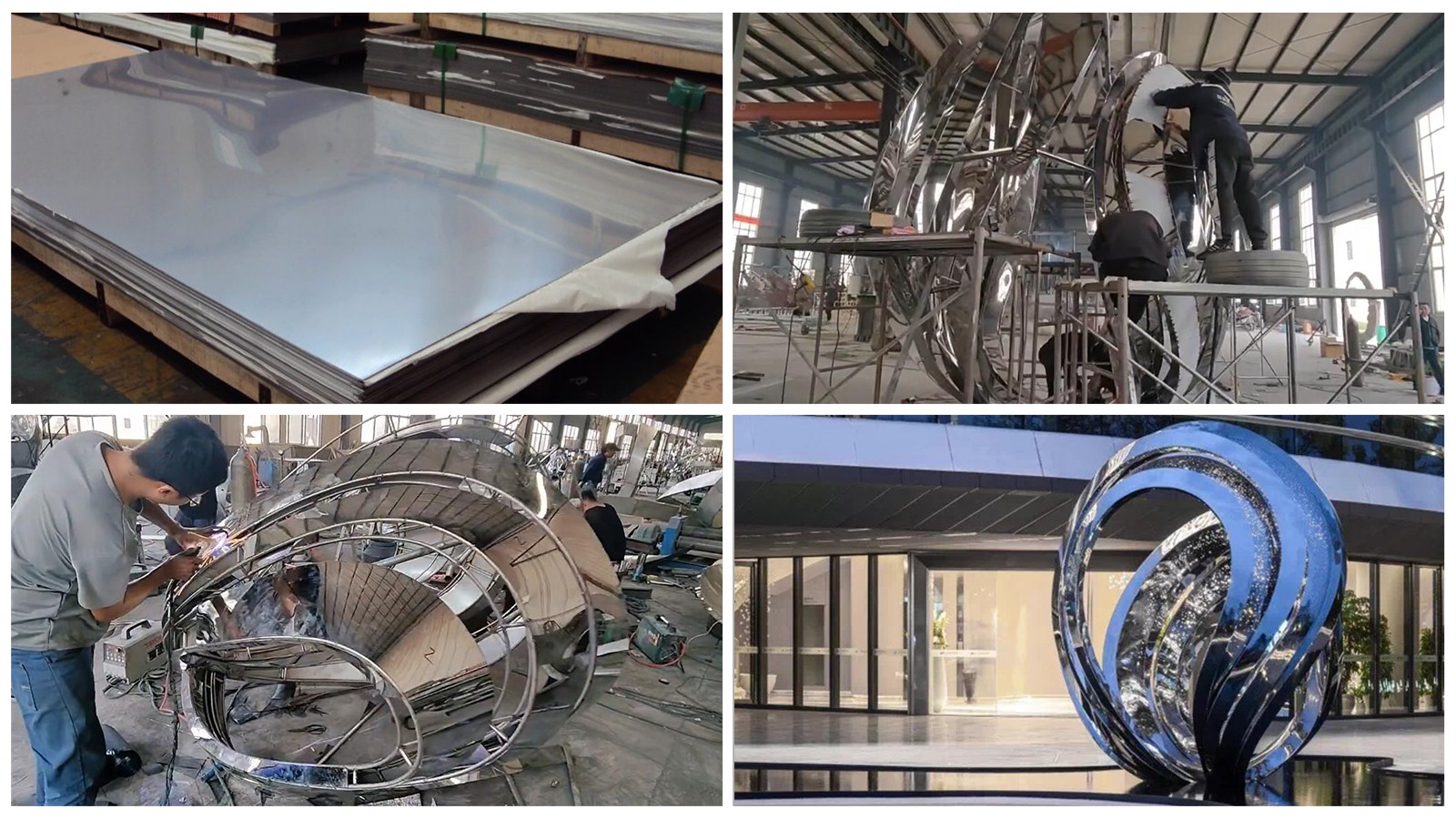 不锈钢创意海浪雕塑,房地产不锈钢雕塑定制,城市建设雕塑制作厂家
