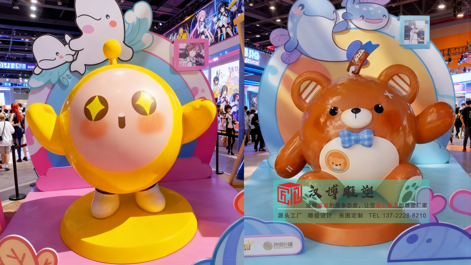 游戏玩偶卡通雕塑,漫展装饰玻璃钢雕塑,室内彩绘艺术雕塑加工源头