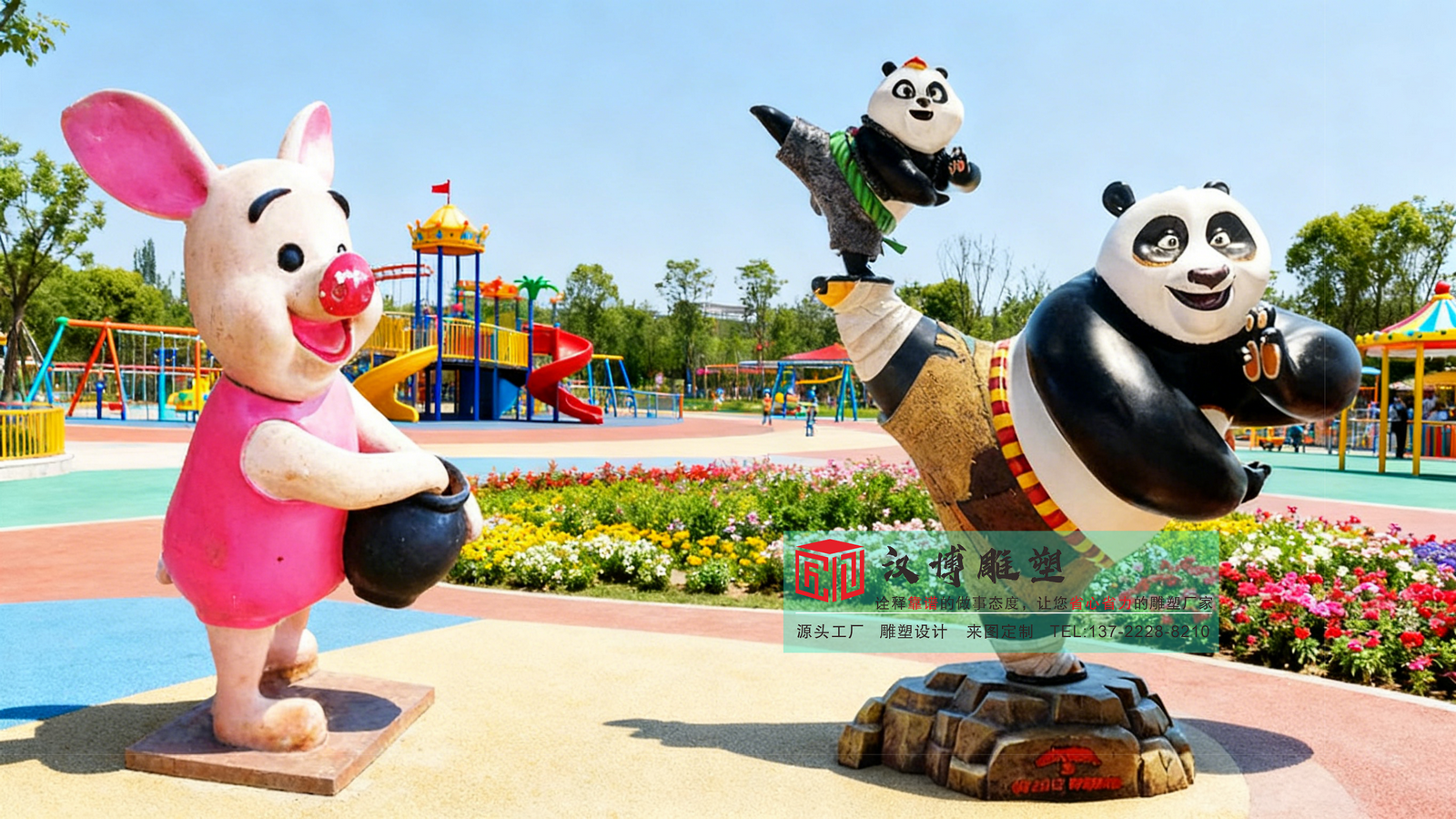 户外主题公园卡通玻璃钢雕塑,彩绘艺术玻璃钢雕塑定制,城市景观玻璃钢雕塑加工厂