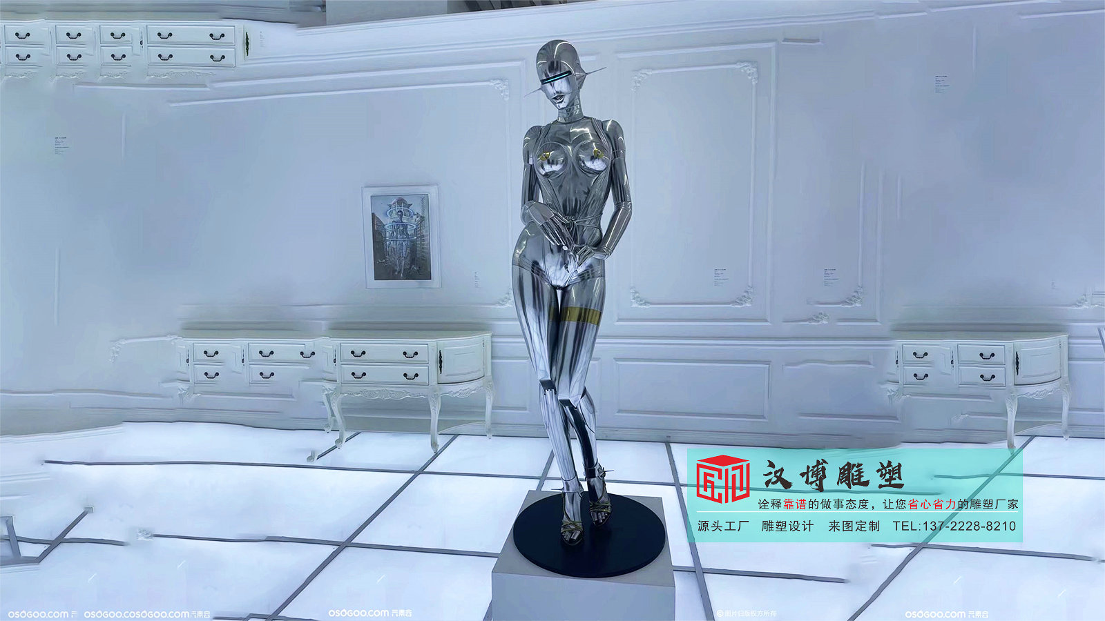 不锈钢机器人雕塑,大型雕塑定制,艺术品雕塑源头厂家